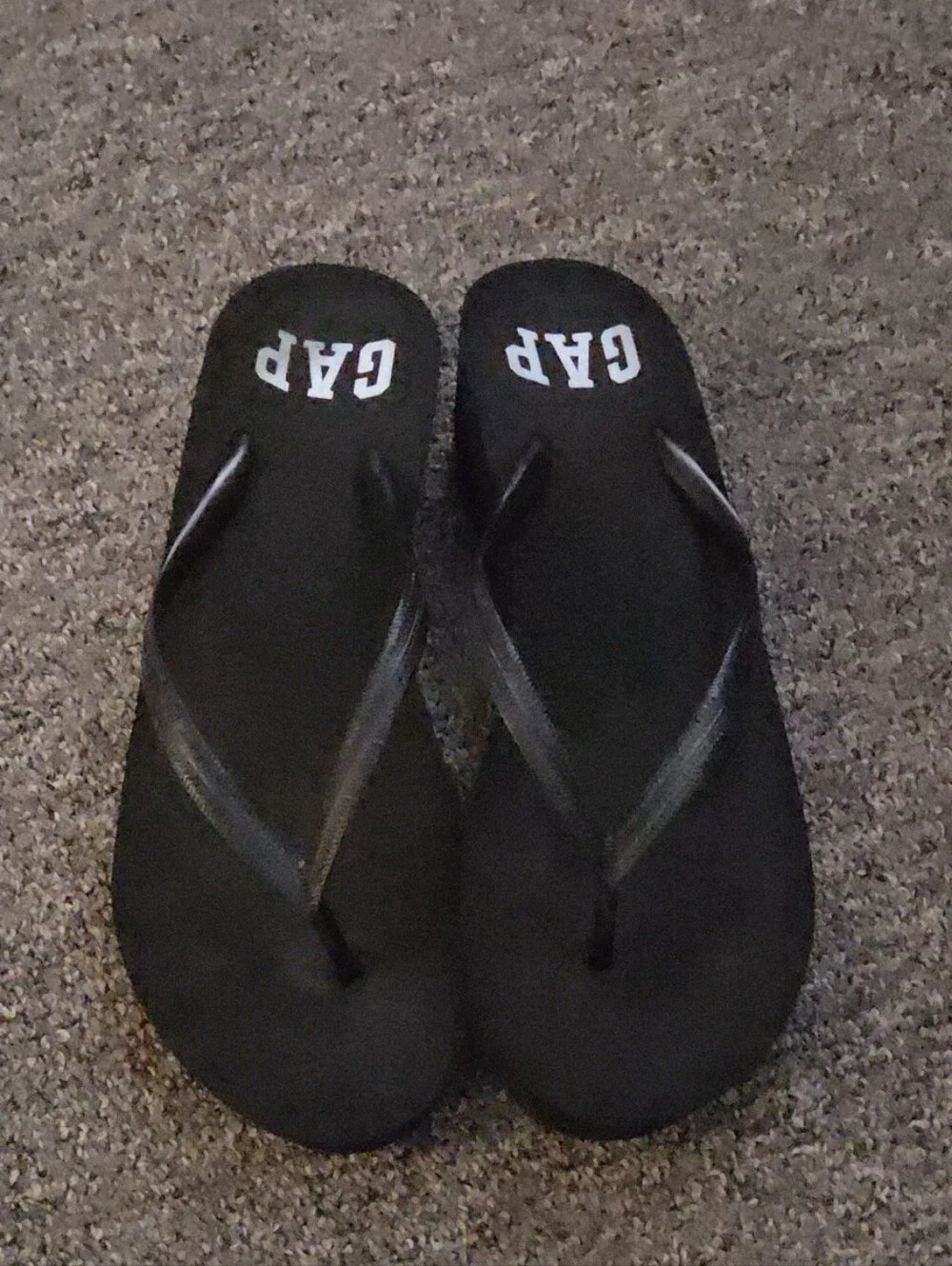 GAP Black Womans Flip Flops with Logo